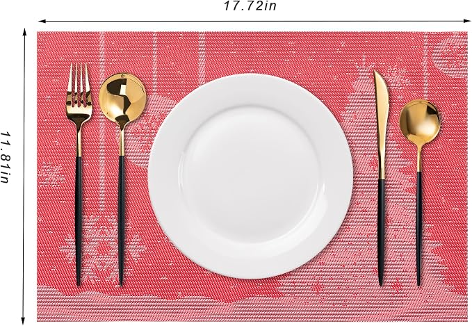 Placemats Set of 4 Washable Indoor | Outdoor Vinyl Place Mats - Image 2