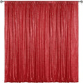 Sugargirl Red Sequin Backdrop Curtain 8FTx8FT Glitter Red Background Drapes by Sugargirl