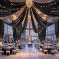 12 Panels Black Ceiling Curtains by Unknown