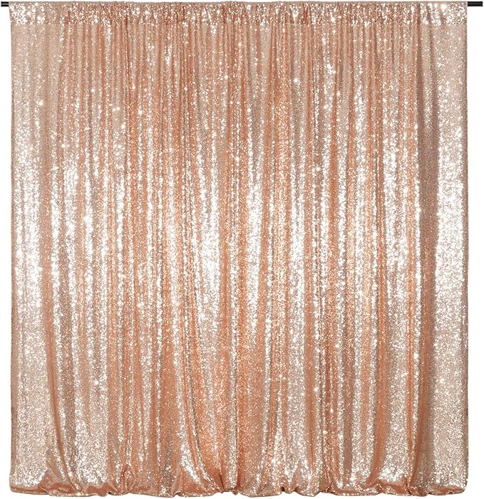 Poise3EHome Rose Gold Sequin Backdrop, 20Ft x 10Ft Glitter Photography by Poise3EHome