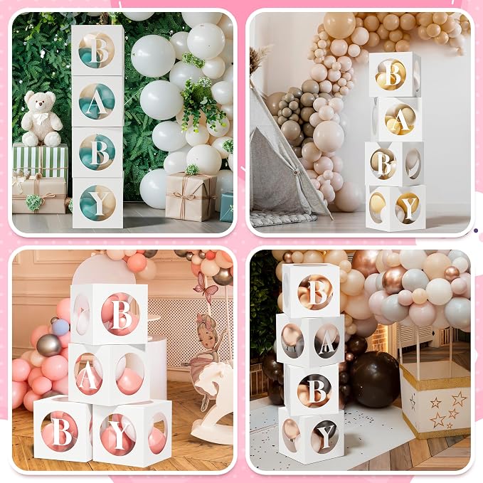 RYDDOY Baby Boxes with Letters for Baby Shower, Baby Shower Decorations Blocks - Image 8