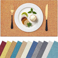 Homaxy Cloths Placemats for Dining Table Set of 6, Cotton Linen Blend Table Mats by Homaxy