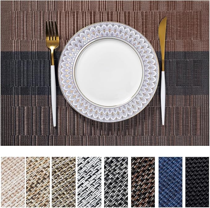 LEXMORE PlaceMats Set of 12 Vinyl/Plastic Woven Place Mats by lexmore