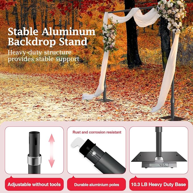EMART 10x10ft Heavy Duty Backdrop Stand Frame - Image 5