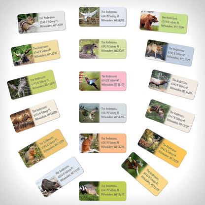 Customized Personalized Address Labels - Made in The USA by Kenco (500 Labels, Forest Wildlife)