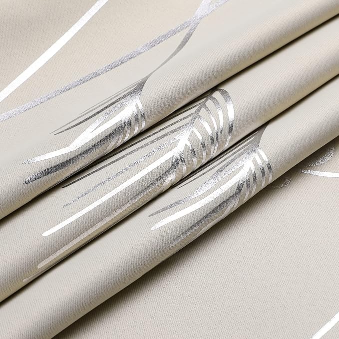 Cream Beige Curtain for Sliding Door 100W x 96L Inch Long Elegant Luxury Silver - Image 8