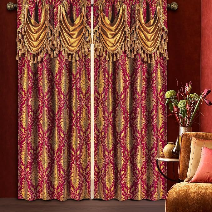 Loom and Mill Red Damask Curtains by LoomandMill