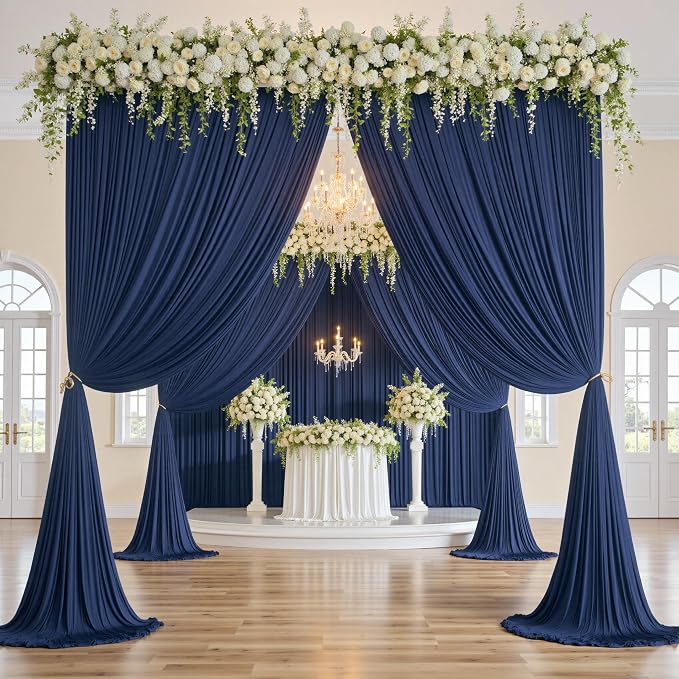 10ft×12ft Navy Blue Backdrop Curtain - Image 2