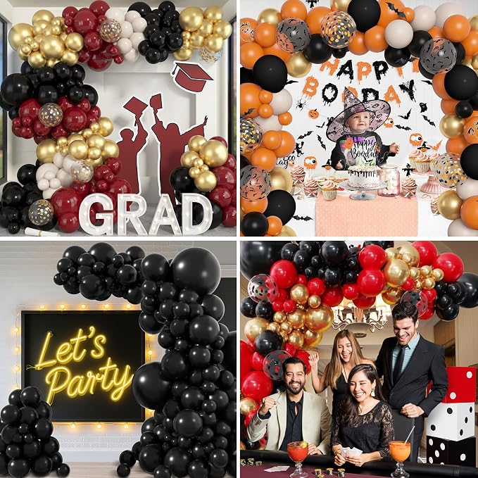 Amandir 153 Pcs Black Balloons Arch Garland Kit Different Sizes | 18 12 10 5 - Image 5