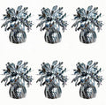 Glitter Silver Balloon Weights, 6 Pack | Glitter silver PET film; helium by Unknown