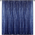Sugargirl Navy Sequin Backdrop Curtain 7FTx7FT Glitter Navy Background Drapes by Sugargirl