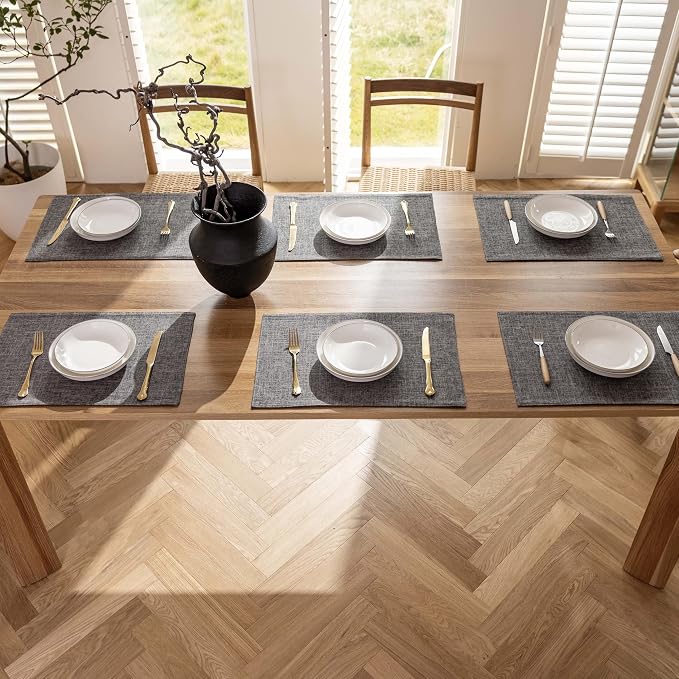 Demetex Placemats Table Mats Set of 6 Heat Resistant Washable Cloth Place Mats - Image 7