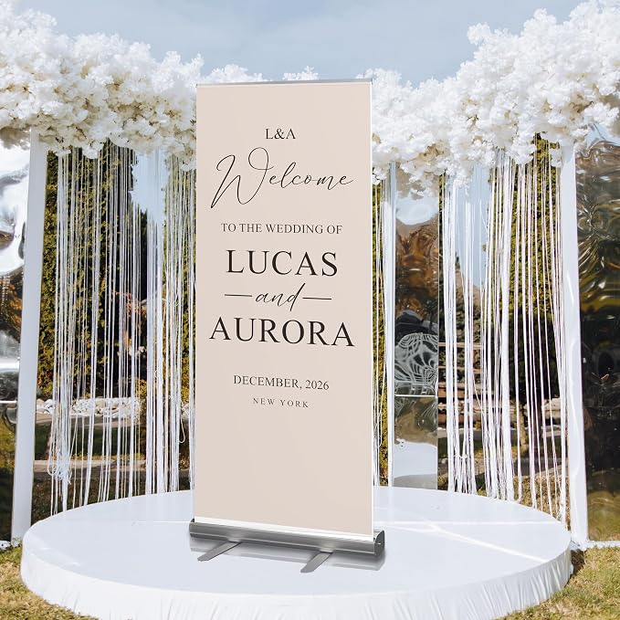 Custom Banner for Weddings READY IN 24HRS Choose your Design Retractable Banner - Image 8