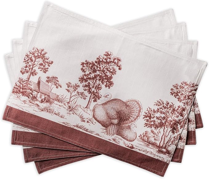 Maison d' Hermine Placemats Set of 4 Reusable 100% Cotton | Cloth Place Mats by MaisondHermine
