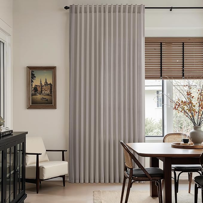 Stone Grey Linen Curtains 112 Inches Long - Image 6
