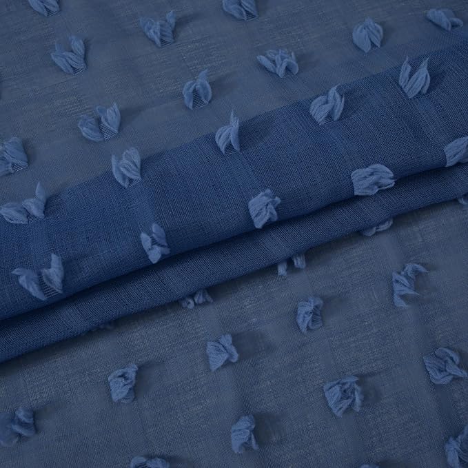 Indigo Royal Blue Sheer Curtains 96 Inches Long - Image 4