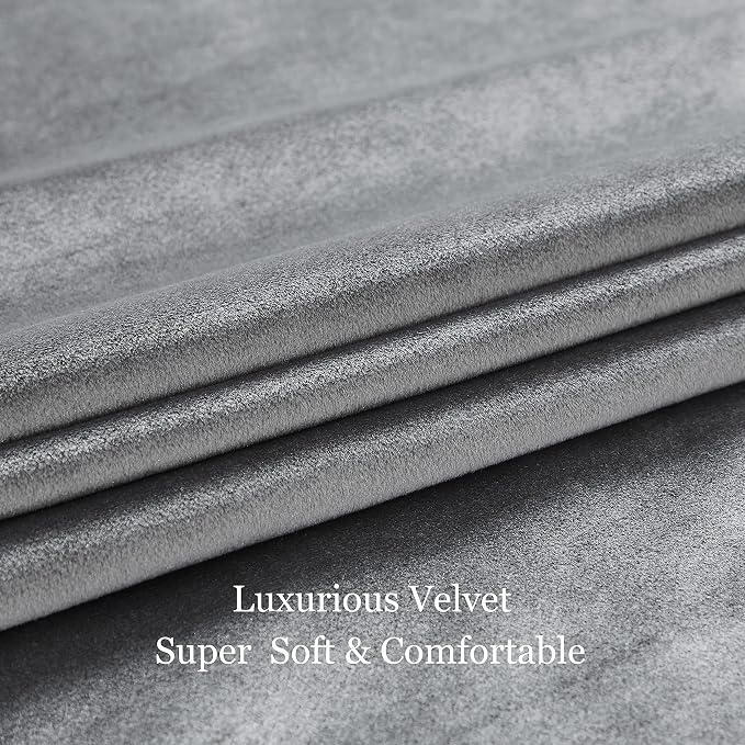 BULBUL Velvet Grey Blackout Curtains 120 inch Long - Image 5