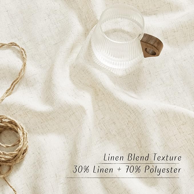 NICETOWN Natural Short Linen Cafe Curtains - Image 4