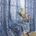 Schweek Blue Floral Curtains 63 Inches 2 Panels Length by Schweek