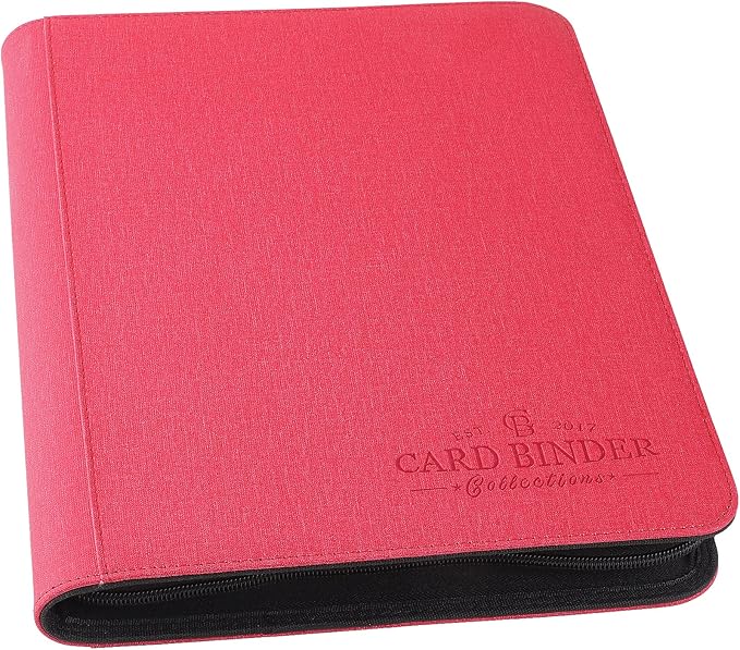 Trading Card Binder, Card Collection Binder Album Folder with 540 Side Loading Pockets, 9 Pocket Trading Card Album Folder for TGC,MTG, Baseball Cards, Yugioh(Red)