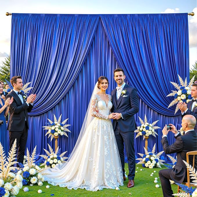 20x10ft Royal Blue Glitter Backdrop Curtain - Image 3