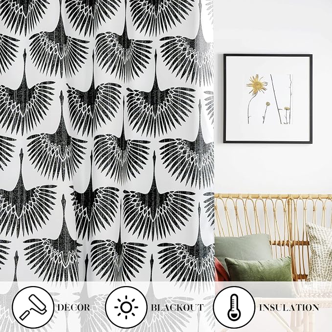 KGORGE Printed Curtains Bohemian Floral and Animal Pattern - Image 4