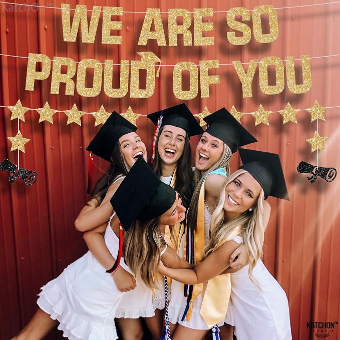 KatchOn Glitter Gold We are So Proud of You Banner 10 Feet | No DIY, Pre Strung - Image 7