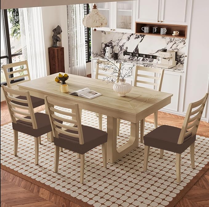 Smiry Waterproof Seat Covers for Dining Room Chairs, No Rear Covers | Stretch - Image 8