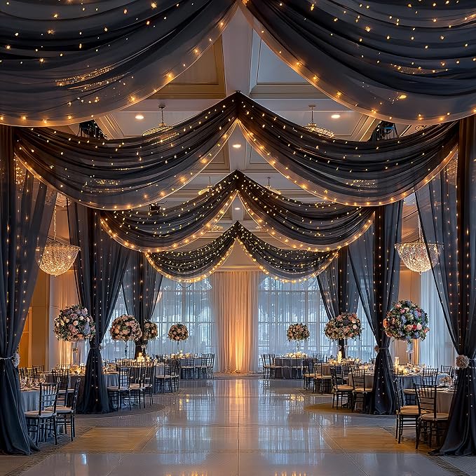 6 Panels Black Ceiling Curtains - Image 8