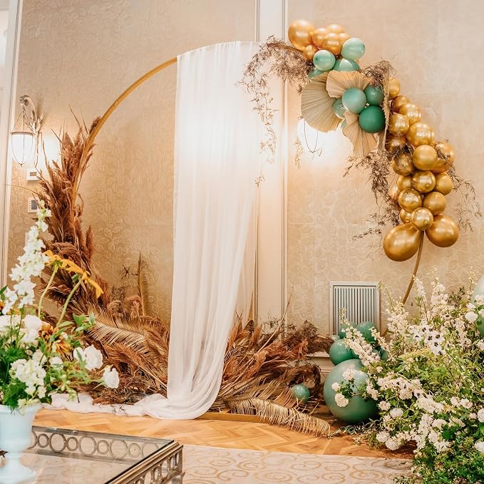 White Wedding Arch Draping Fabric Backdrop Drapes Sheer 4 Panels | 28.7"x20FT - Image 5