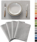 Demetex Placemats Set of 4 Grey Heat Resistant Linen Place Mats by DEMETEX