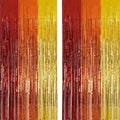 Red Orange Gold Foil Fringe Backdrop Curtain by GREATRIL