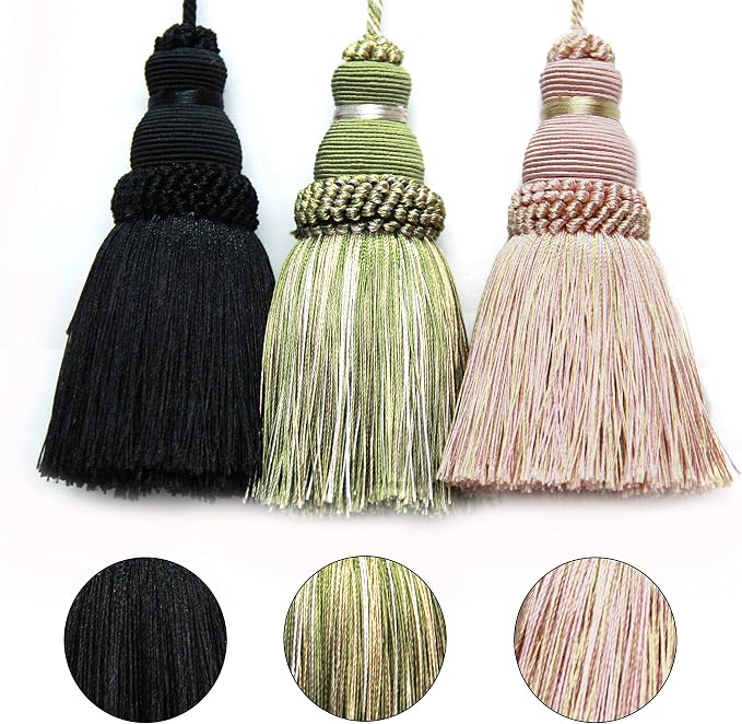 2Pcs Colorful Tassel Key Tassels DIY Accessories | 9.5 Inch Tassels - Image 7