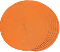 FunWheat Round Braided Placemats Set of 6 Table Mats by FunWheat