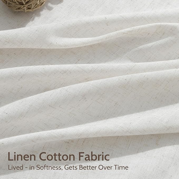 Natural Linen Curtains 96 Inches Long - Image 4