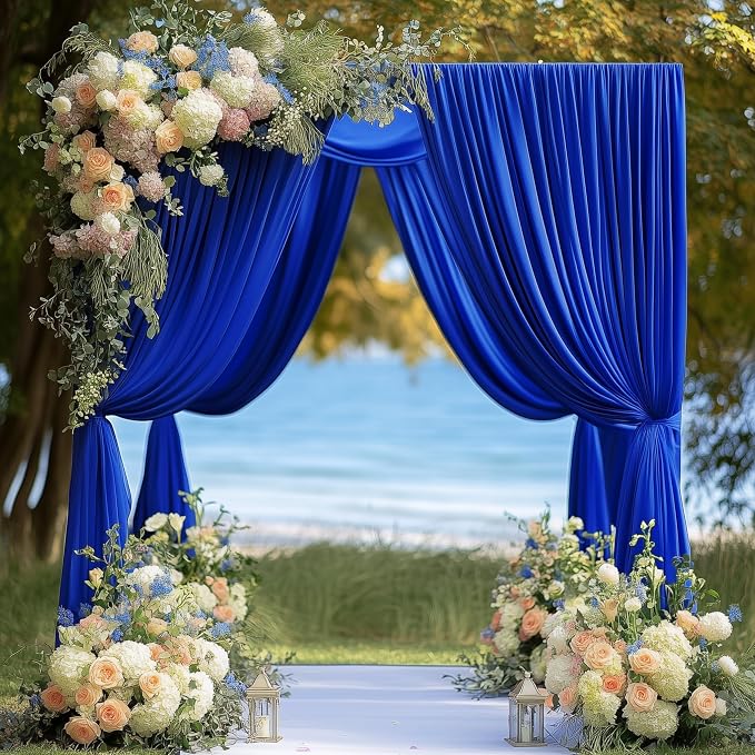 Royal Blue Backdrop Curtain Drapes - Image 5