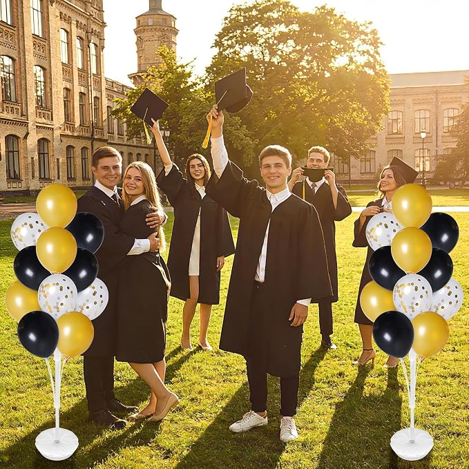 Aneco 4 Set Black and Gold Balloon Stand Kit - Image 2