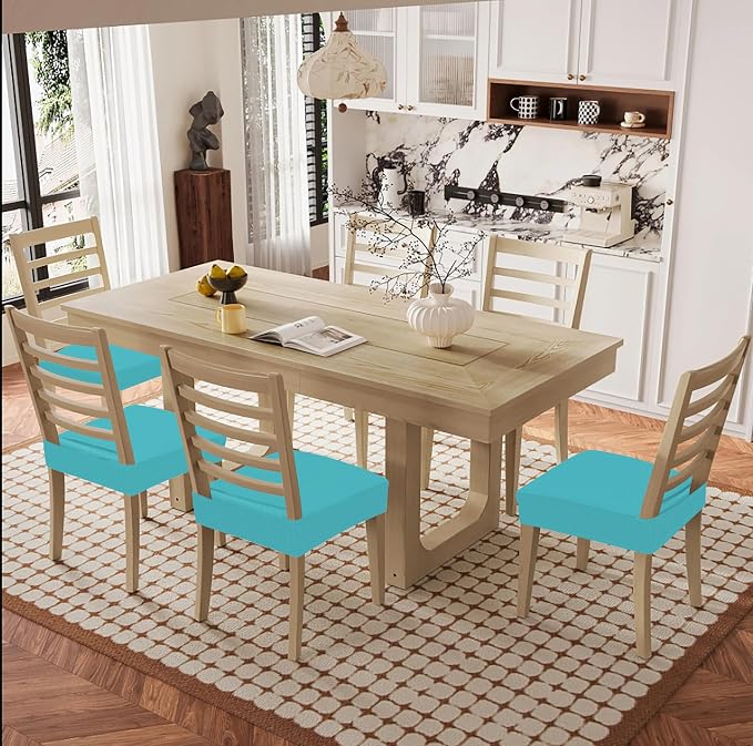 Smiry Waterproof Seat Covers for Dining Room Chairs, No Rear Covers | Stretch - Image 8