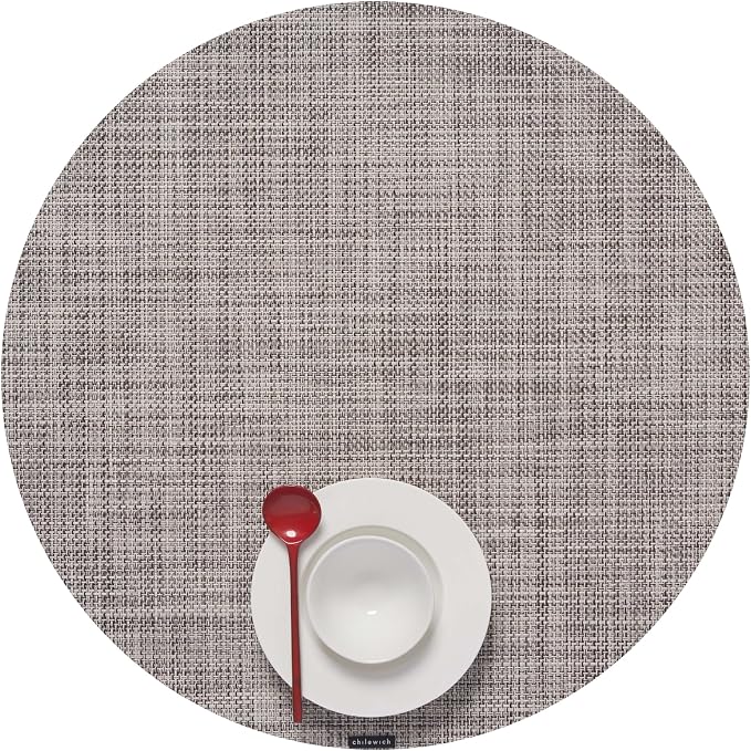 Chilewich Mini Basketweave Placemats, Round Woven Placemats Set of 4 | Reusable by Chilewich