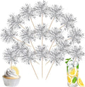 40 PCS Foil Firework Cupcake Toppers Fireworks Cupcake Picks Sparkle Tinsel by ZHUOWEISM