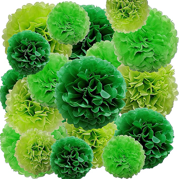 18pcs Decorative Tissue Paper Pom Poms of 14in by Bonbonhoo
