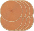 Round Placemats Set of 8, Woven Table Mats, Thin Edge, 15 Inch Diameter by Noctiflorous