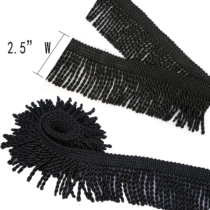 BEL AVENIR Bullion Fringe Trim Curtain Fringes 5/10 Yard x 2.5 Inches Sewing - Image 3