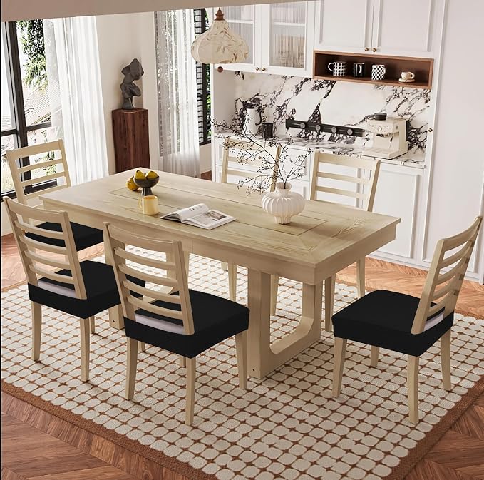 Smiry Waterproof Seat Covers for Dining Room Chairs, No Rear Covers | Stretch - Image 8