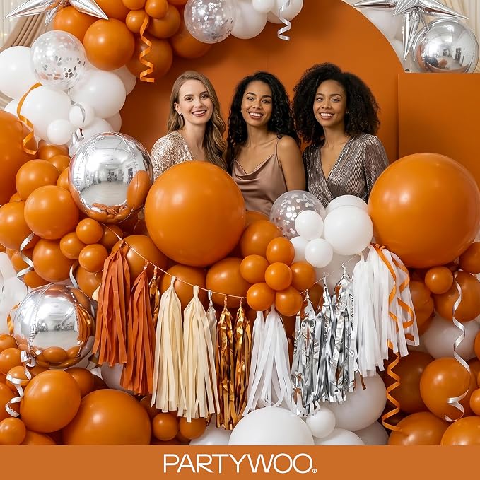 PartyWoo Burnt Orange Balloons 140pcs Different Sizes of 18 12 10 5 Inch - Image 5