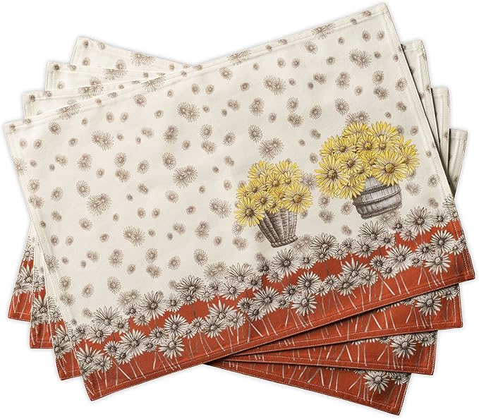 Maison d' Hermine Placemats Set of 4 100% Cotton Washable Cloth Place Mats by MaisondHermine