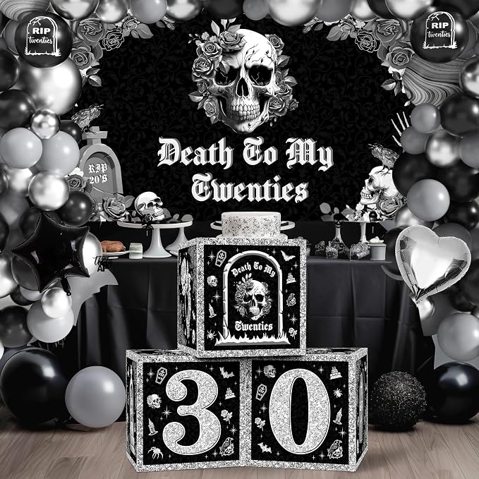 Death to My 20s 30th Birthday Balloon Boxes, Paper and Plastic, Includes 3 Pcs - Image 7