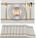 SLKQG Beige White Placemats Set of 8 by SLKQG