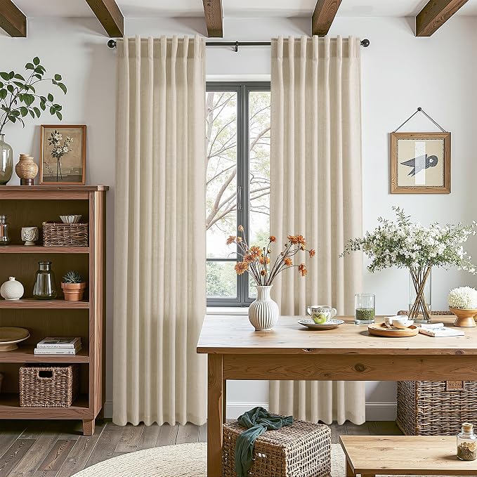 Eggshell Beige Curtains 108 Inches Long - Image 8