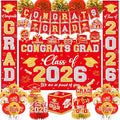 Graduation Decorations Class of 2026 Red and Gold Graduation Decorations by YTGUVBK